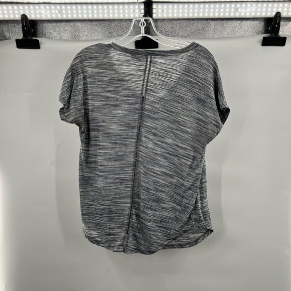 Poof New York Women's V-Neck Sheer Gray Heathered T-Shirt Size Small - Picture 5 of 9